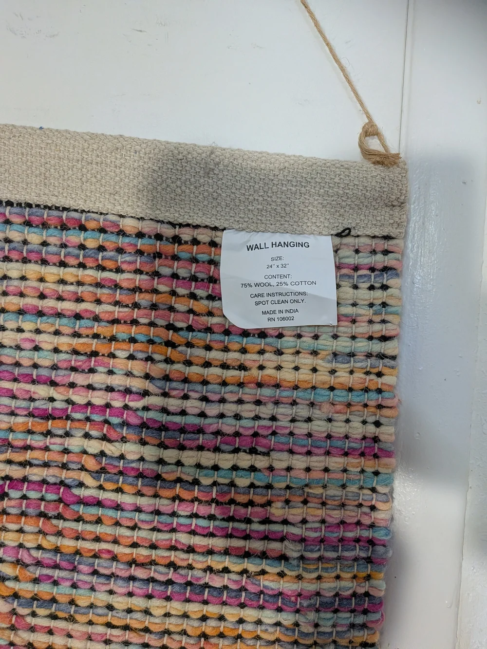Boho Diamond Fringe Wall Hanging - Multicolor